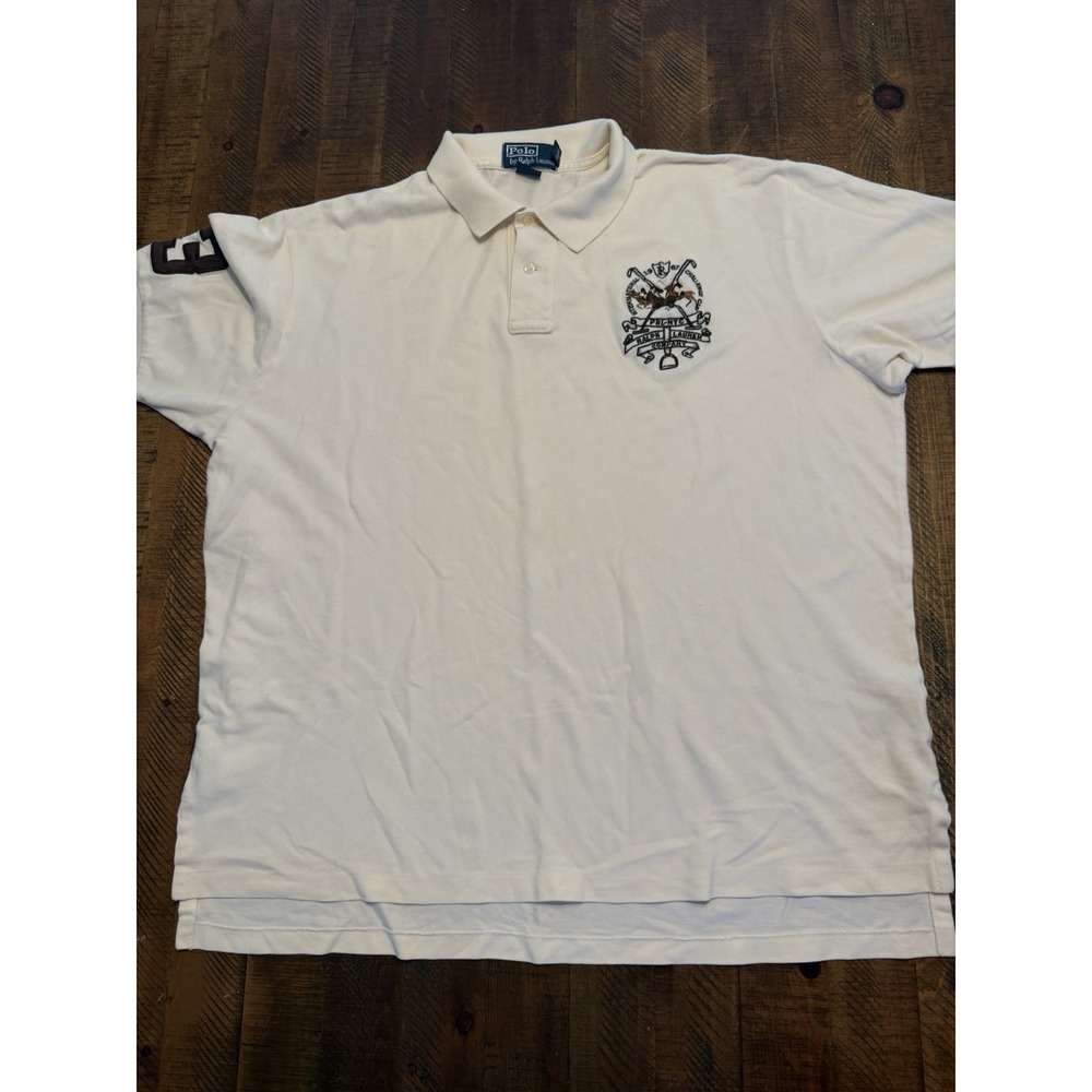 Ralph Lauren Polo Shirt Mens XL International Challenge Cup Crest Preppy Y2K